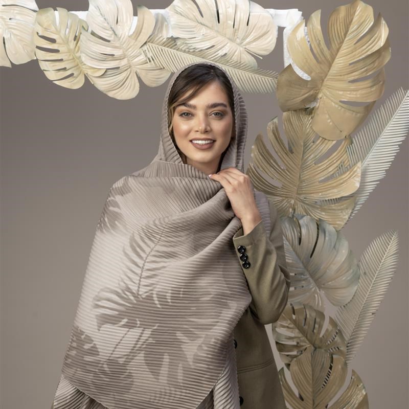 کد 307 شال پلیسه Palm Shadow Pale taupe