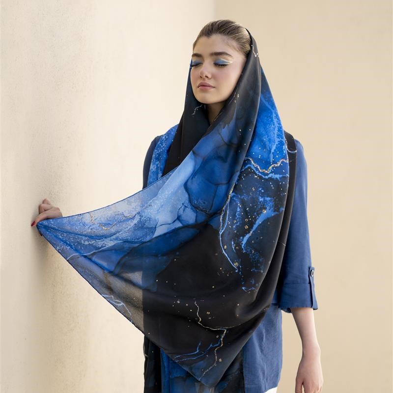 شال ساده Stormi Navy Blue