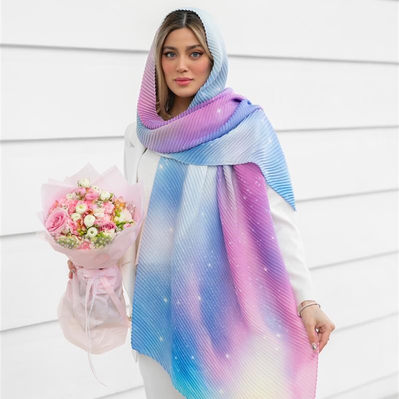 کد 339 شال پلیسه آکاردئونی Paradise mix colors