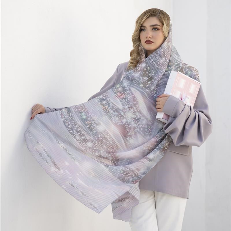 شال پلیسه رفلکت mix colors