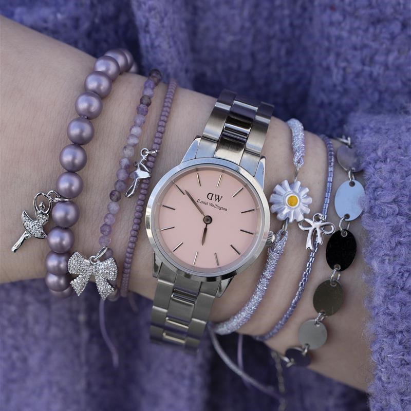 دستبند سنگ آمتیست طبیعی و آویز پاپیون پنج از راست mix colors